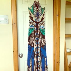 Printed Halter Maxi dress